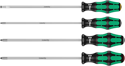 Wera 335/350/355/4 Kraftform Plus Lasertip Screwdriver set, PH/PZ/SL, 4pc, 05347736002