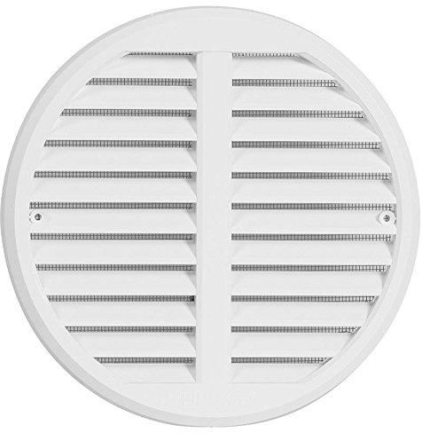 Lüftungsgitter Kunststoff verstellbar für Rohre von 125-160mm Deckmaß175mm mit Insektenschutz