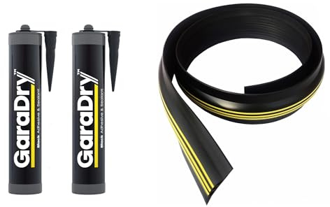 1” High Garage Door Threshold Seal Kit 18'3 Length | Flexible PVC | Complete Kit Includes 2 Adhesives | GaraDry