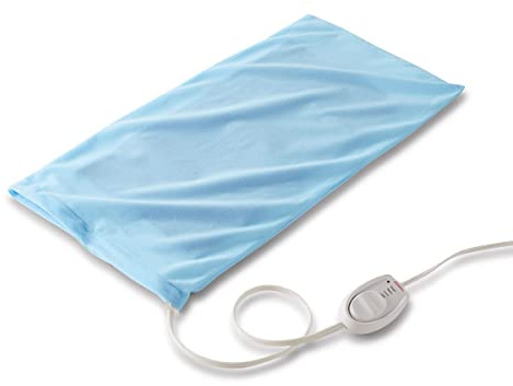 Sunbeam XL Heating Pad for Back Neck and Shoulder Pain Relief with Sponge for Moist Heating Option Extra Large 12 x 24 Blue