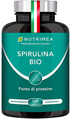 SPIRULINA BIOLOGICA PURA | 540 Compresse | 1500 mg | Ricca di Proteine, Ficocianina, Vitamine e Minerali | Energia e Difese Immunitarie | 100% Naturale | Nutrimea