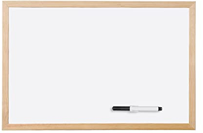 Bi-Office Budget Whiteboard mit Holzrahmen, trocken abwischbar, 5 Größen wählbar, 60 x 40 cm