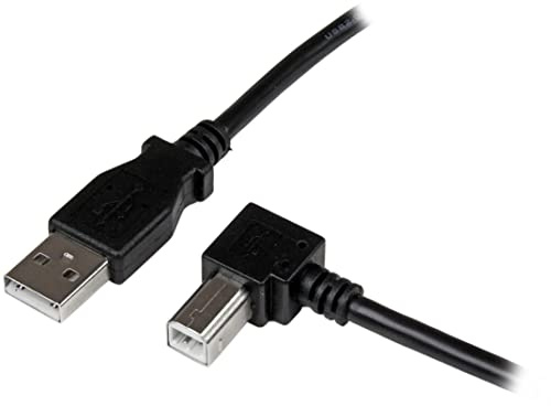 StarTech.com 1 m USB 2.0 A till B-kabel vinklad till höger – St/St – USB-skrivarkabel | USB-A till USB-B, högervinklad, 480 Mbit/s, datakabel