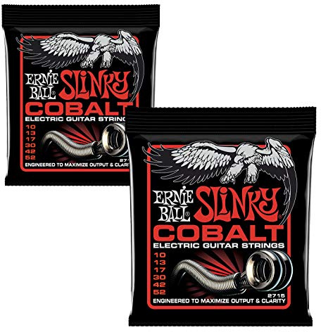 ernie Ball Cobalt Slinky skinny a fondo pesante 10 – 52 corde per chitarra elettrica 2715 (2 confezioni)