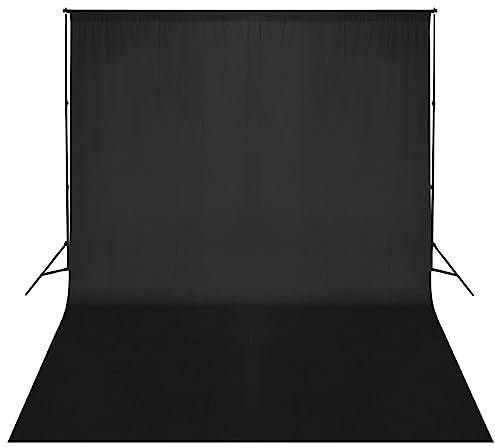 vidaXL Système de Support de Toile de Fond 500x300 cm Noir Studio Photo Vidéo