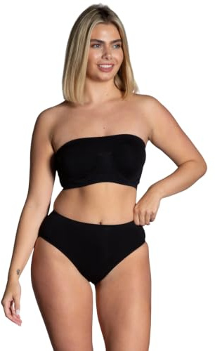 Rhonda Shear Ahh Women's Angel Seamless Underwire Bandeau Bra, Black, 2X