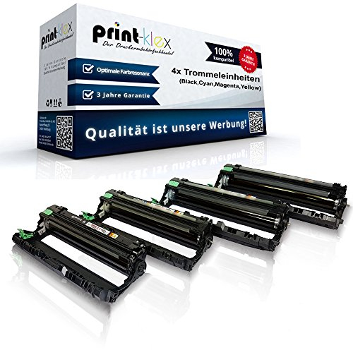 4X Print-Klex Trommeleinheiten kompatibel für Brother DCP9015 CDW DCP9017 CDW DCP9020 CDW DCP9022 CDW DR241 DR-241 Black Cyan Magenta Yellow - Eco Plus Serie