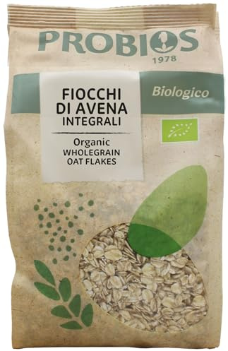 Probios Fiocchi di Avena Integrale Bio - Avena Integrale - Fonte di Proteine ​​e Ricco di Fibre - per Adulti e Bambini - Avena per Porridge e Colazione - 500g