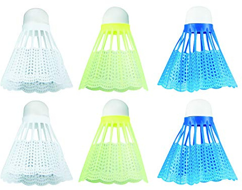 Franklin Sports Badminton Shuttlecock Set - Set of (6) Badminton Birdies - Backyard Outdoor Badminton Shuttlecocks - Plastic Replacement Birdies for Badminton Sets - Multicolor - 6 Pack