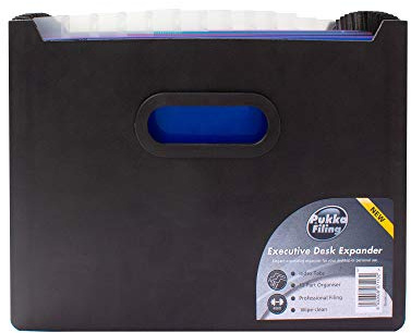 Pukka Pad, Concord Executive Desk Expander - Polypropylene Document Pocket Storage - 13 Part - Landscape