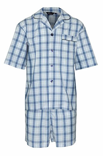 Champion Shorts PJ Set Comfy Shorts with Shirt Mens Pyjamas (XL, Sky)