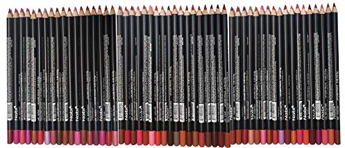 Nabi Lip Liner Pencil Set - 54 Pcs Lip Pencil Bulk Pack | Long Lasting Lip Liner for Women | Assorted Colors Makeup Lip Liners | Professional Quality