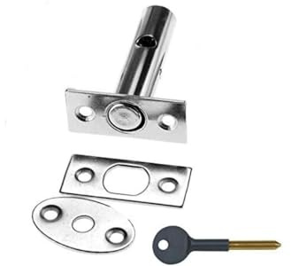 Merriway BH03297 32 mm (1,1/4 tum) polerad krompläterad fönster/dörrsäkerhetsställ bult och nyckel