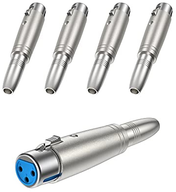 CableCreation XLR 3 Pin Female to 1/4 6.35mm Female Socket Audio Adapter 1/4 Inch TRS to XLR, Silver