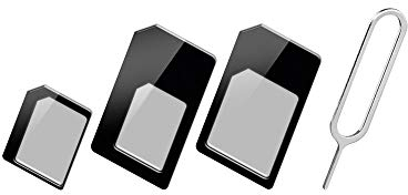 Goobay 43929 Ensemble D'Adaptateurs de Carte SIM, Noir