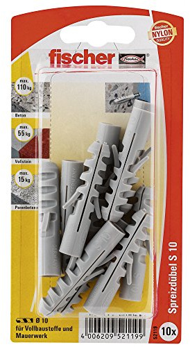 Fischer 52119 Lot de 10 Chevilles S 10 GK