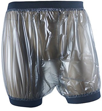 Haian Unisex-Inkontinenz-Schlupfhose für Erwachsene aus Kunststoff, Komfort-Hose, Schwarz-transparent, Größe M