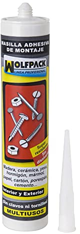 WOLFPACK LINEA PROFESIONAL - Masilla Montaje Fix Adhesiva 310 cm³.