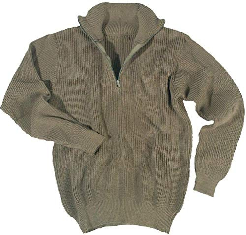 Mil-Tec Unisex Troyer Pullover Sweater, Olive, 58