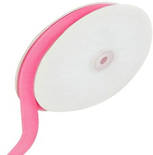Creative Ideas Solid 3/8-Inch Grosgrain Ribbon, 50-Yard, Hot Pink