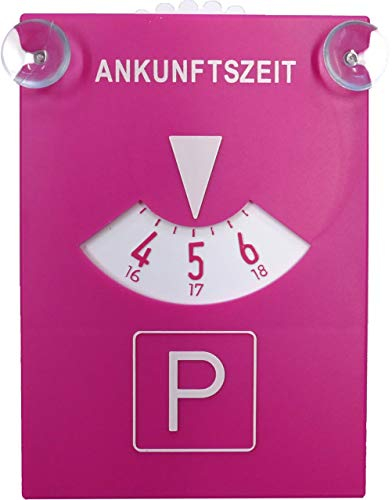 carstyling XXL Parking disc pink with aspirator