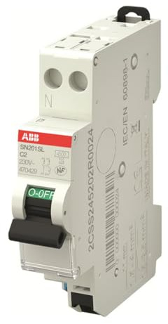disjoncteur phase + neutre - 2a - 4.5 ka - abb 470429