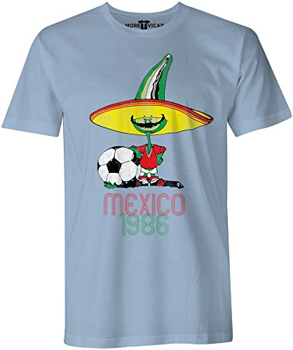 Retro Pique Mexico 86 - Distressed Print Herren Football World Cup T Shirt