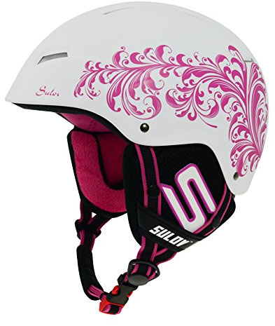 SULOV Casco da Sci, Unisex, Wild Skihelm, Bianco/Rosa, M