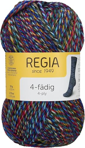 REGIA 4-fädig Color 9801281-04067 indian night Handstrickgarn, Sockengarn, 50g Knäuel