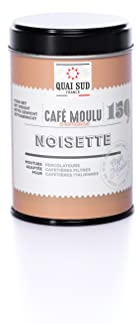 QUAI SUD Café Moulu Aromatisé | 150g | Saveur Noisette - boite pop