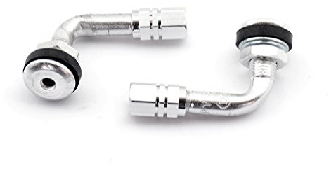 Kit 2 valvole curvo Schrader 90 ° Moto anodizzato Vari Colori