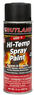 Rutland Products 80 Hi-Temp Spray Paint, Fl Oz (Pack of 1), Black, 12