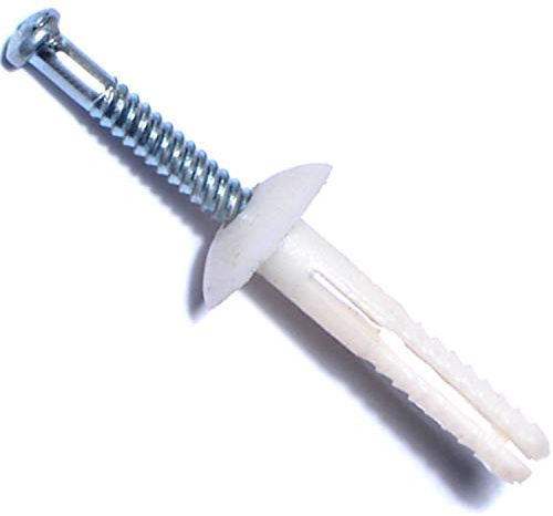 Hard-to-Find Fastener 014973285425 Nylon Mushroom Nail Drive Anchors, 3/16 x 1, Piece-100