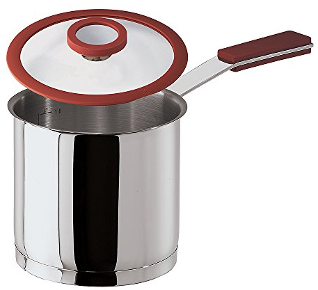 Sambonet 12 O'Clock Bollilatte, con Coperchio, Acciaio Inossidabile, Rosso, 12 cm, 2 unità