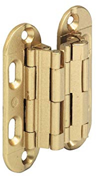 Gedotec Möbelscharnier Aufschraubscharnier Türscharnier SEPA 180° für Möbel & Schränke | Türband für unsichtbaren - verdeckten Anschlag | 41 x 18 mm | Messing matt | 1 Stück Messing-Scharnier