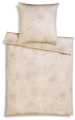 ESTELLA Bettwäsche Gregorio | Sand | 155x200 cm + 80x80 cm | bügelfreie Qualität | pflegeleicht & trocknerfest | ideale Vier-Jahreszeiten-Garnitur | 100% Baumwolle