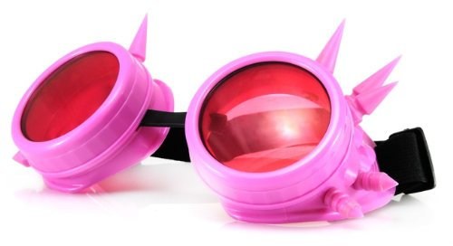 Welding Cyber Goggles Steampunk Welding Goth Cosplay Protective Glasses Cosplay Goth Antique Victorian with Spikes - -