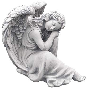 gartendekoparadies.de Figure de Pierre Massive Ange endormi en Pierre reconstituée, résistant au Gel