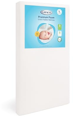 Graco Premium Crib & Toddler Mattress – GREENGUARD Gold Certified, Machine Washable Oeko-TEX Standard 100 Certified Cover with Waterproof Surface, Fits Any Standard Full Size Baby Crib & Toddler Bed