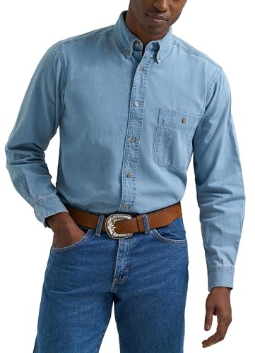 Wrangler Men's Denim Shirt, Denim, XL
