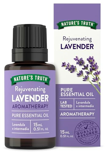 Nature's Truth Olio essenziale di lavanda, 15 ml, 100% puro e terapeutico di grado aromaterapia, per sonno, rilassamento, ansia e stress
