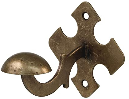 Amig - Colgador de Pared Decorativo Mod.100-90 x 90 x 100 mm - Perfecto para Colgar Abrigos, Ropa y Accesorios - Tipo Gancho - Estilo Forja - De Acero Acabado en Color Cuero