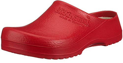 Größe 44 Birkenstock PU-Clogs Rot Super Birki Obermaterial Polyurethan Futter Polyurethan Fussbett Kork/Textil rutschhemmende Laufsohle aus Polyurethan Fußbett bei 30°C und Schuh bei 80°C waschbar 68031