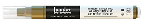 Liquitex 4620237 2 - 4 mm Fine Nib Paint Marker - Iridescent Antique Gold