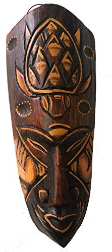 Woru Turtle Wall Mask, 20 cm, Wooden Mask from Bali, Wall Hanging Decor for Multiple Rooms