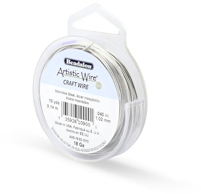 Artistic Wire, 18 Gauge Stainless Steel Craft Wire, 10 yd
