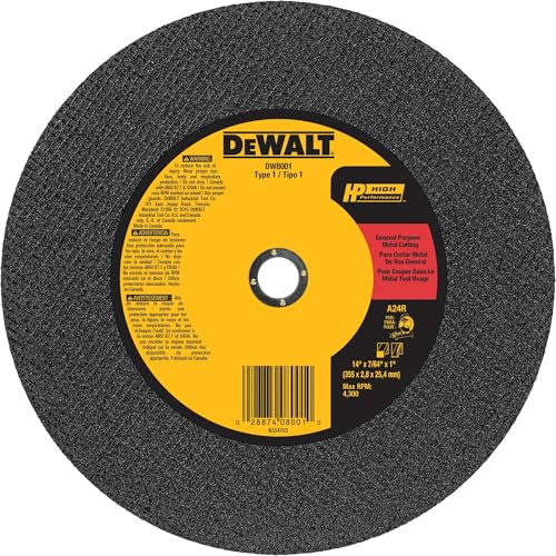 DEWALT 14 Chop Saw Blade, Metal Cut-Off Wheel (DW8001)