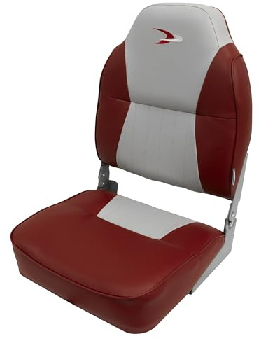 Wise 8WD640PLS-661 Lund Style High Back Boat Seat, Grey/Red