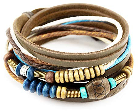 axy TWIC13 TIBET WICKELARMBAND SERIE 13! LEDER Armband Leather Bracelet!Surferarmband Schmuck (Modell 4)
