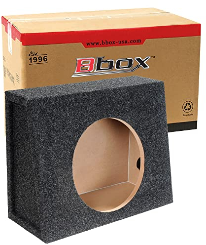 Bbox Single Sealed 12 inch Subwoofer Enclosure - Car Subwoofer Boxes & Enclosures - Made in USA Premium Subwoofer Box Improves Audio Quality, Sound & Bass - Nickel Finish Subwoofer Terminals - Black
